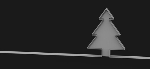 merry christmas card modern 3d minimal tree