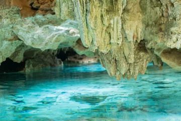 Papier Peint photo Turquoise Cenotes Mexicanos ao ar livre ou em Cavernas - Belezas Mexicanas - México - Riviera Maya