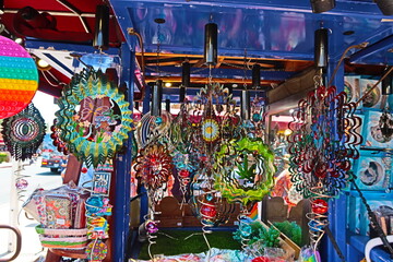 Colorful Sun-loops Sun-Hoops hanging in a Village Store