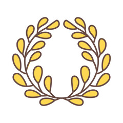 Isolated laurel leaves wreath icon VEctor illustration