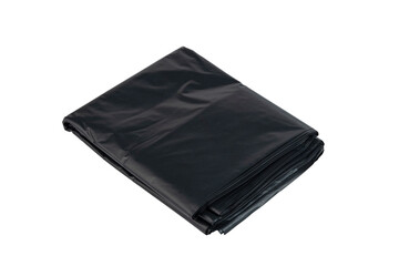 Black plastic garbage bags on white background isolated on white background with Clipping Path
