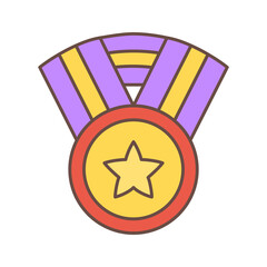 Isolated medal icon First place Vector illustration