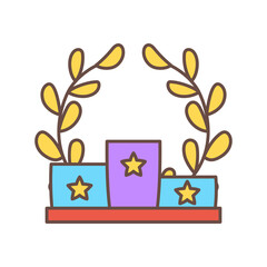 Isolated podium of first three places Vector illustration