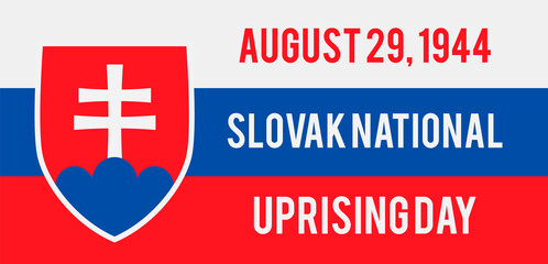 Slovak National Uprising Day typography poster. Holiday in  Slovakia on August 29. Vector template for banner, greeting card, flyer, postcard