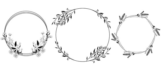 Floral frame botanical leaf vector illustration