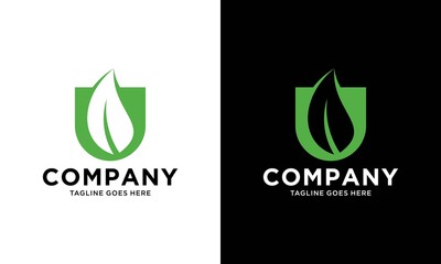 Letter U leaf logo design template. Universal vector icon. Modern logotype symbol © javanese