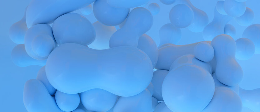 3d blasen oder ballone, gl&auml;nzend, studio beleuchtung, prall aufgeblasen,  schwebend & treibend, abstrakt und modern, close-up, hintergrund oder banner