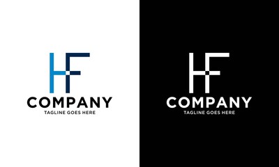 initial letter HF FH modern linked logo vector. Illustration of HF FH design logotype template