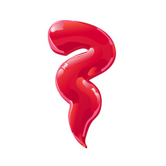 Tomato ketchup splash, stain or drop. Red food condiment. Vector element in flat cartoon style.