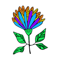 Isolated flower sketch Spring time Vector illustration