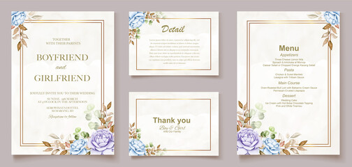 Fototapeta na wymiar Elegant watercolor wedding invitation floral
