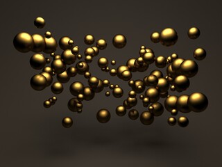 Golden polish spheres ballc design background