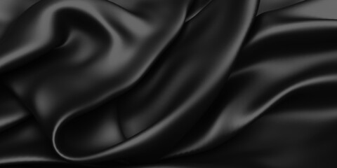 Abstract background luxury cloth waves. dark wavy soft wrinkled fabric