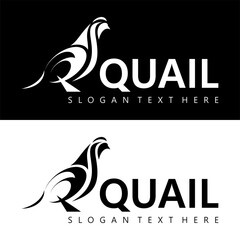 quail bird logo brand design vector