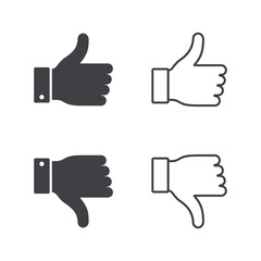 Like and Dislike sign, Vector icon, isolated button