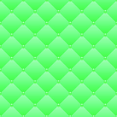 Green luxury background with beads and rhombuses. Seamless vector illustration. 