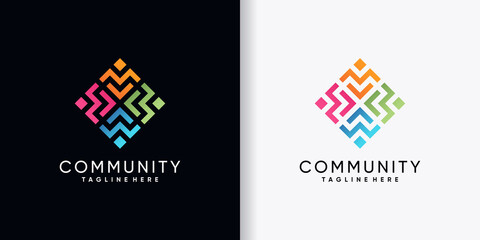 Community team of people together icon logo template