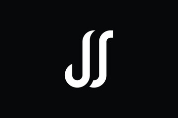 SJ logo letter design on luxury background. JS logo monogram initials letter concept. SJ icon logo design. JS elegant and Professional letter icon design on black background. J S SJ JS