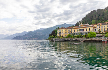 Fototapeta na wymiar Lombardy, Italy - May 6, 2021: Villa Serbelloni on Como lake