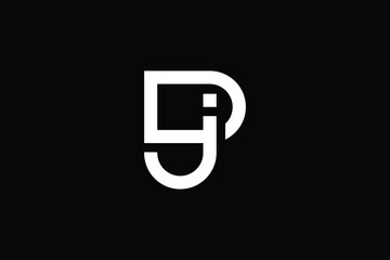 DJ logo letter design on luxury background. JD logo monogram initials letter concept. JP  icon logo design. PJ elegant and Professional letter icon design on black background. JP PJ DJ JD