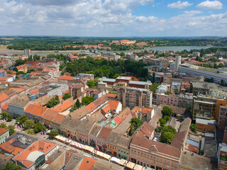 Fototapeta na wymiar Drone view to the city of Novi Sad, Serbia