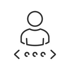 Businessman choice icon in user interface. Business option career arrows. User choice icon