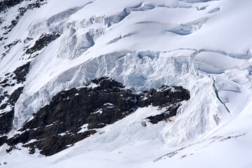 Beautiful glacier landscape seen from Jungfraujoch on a sunny summer day. Photo taken July 20th,...