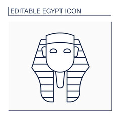 Pharaoh line icon. King of ancient Egypt civilization. Royal family. Uses power or authority to oppress others.Egypt concept. Isolated vector illustration. Editable stroke - obrazy, fototapety, plakaty
