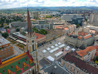 Fototapeta na wymiar Drone view to the city of Novi Sad, Serbia