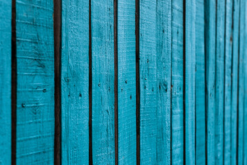 Fototapeta na wymiar Blue wood fence background wallpaper texture