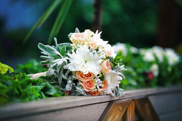 Wedding flower by bride.