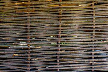 Texture of traditional ukrainian wicker fence for the background © ihorbondarenko