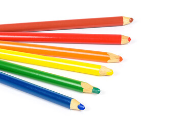 Set of colorful pencils on white background