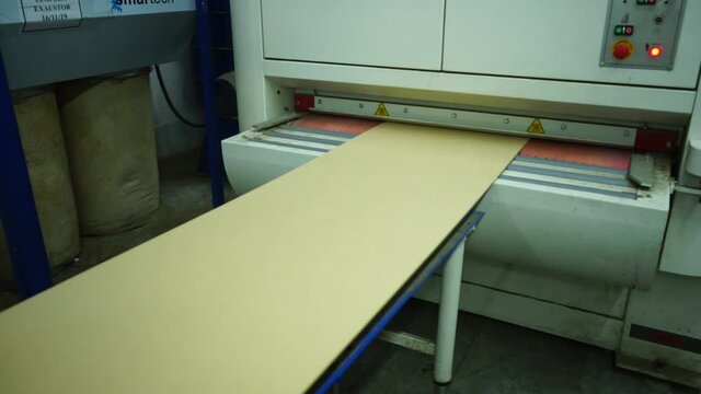 Warehouse with variety of wood for construction and repair. Wood Flooring Factory Production Line