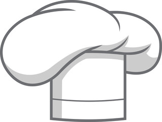 Cartoon Chef Hat Logo Design. Vector Hand Drawn Illustration Isolated On Transparent Background