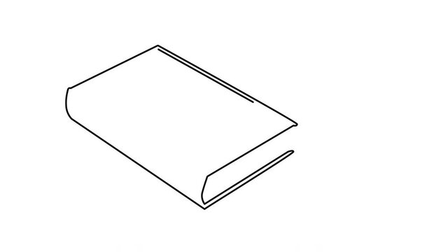 Book, Holy bible outline self drawing animation. Line art.
