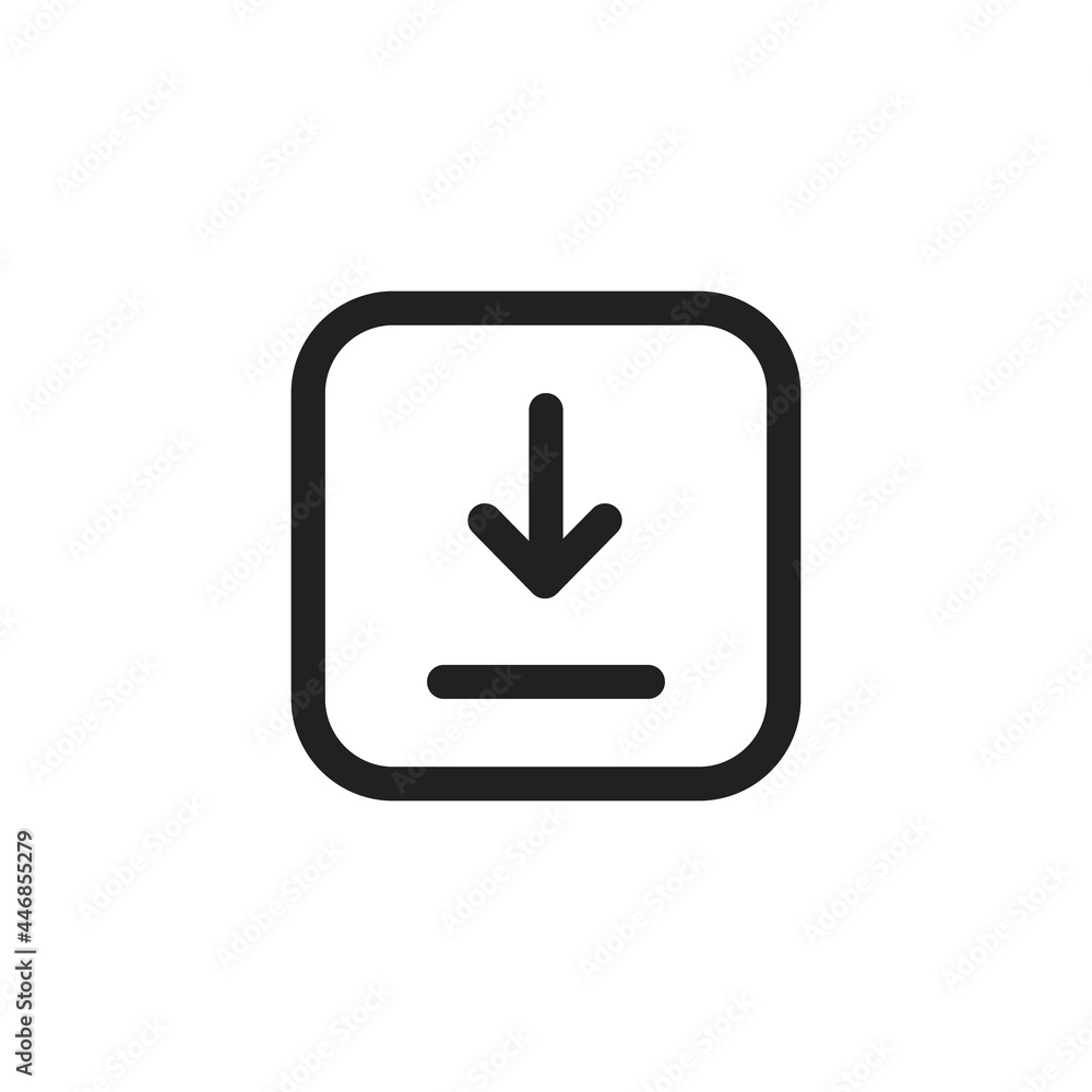 Poster download icon. downloading vector icon. save to computer symbol, line icons for upload option. arrow