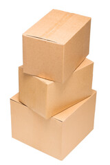 Cardboard boxes on white background isolate