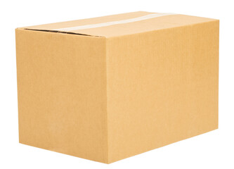 Closed cardboard box on white background isolate
