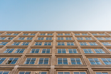 luxury marble office facade from the frog view