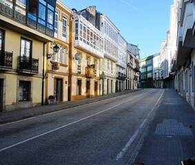 Fototapeta na wymiar Carretera Nacional sexta N-VI a su paso por la localidad de Betanzos en Galicia
