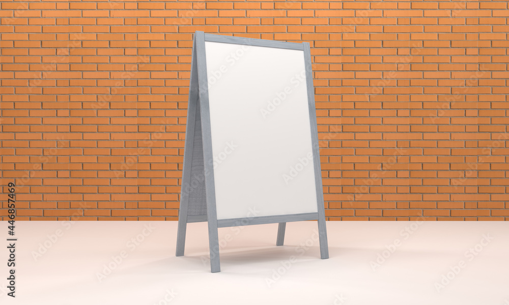 Aufkleber 3d rendering of an advertising board with space for images/text/art