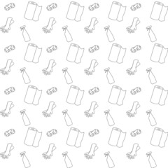 Black and white pattern of objects for cleaning