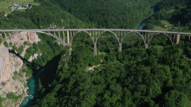 bridge over the river in the mountains
