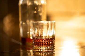 glass of alcohol. Drink. Background. Whiskey. 