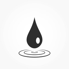 Fototapeta premium water drop icon. circles on the water. rain droplet symbol. isolated vector image