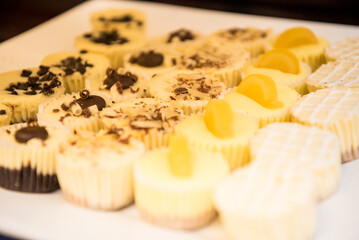 Plate of sweet treat desserts lemon