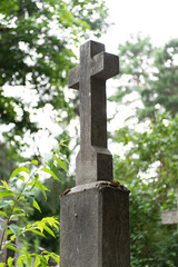 Traditional old polish cemetery, eastern europe cemetery