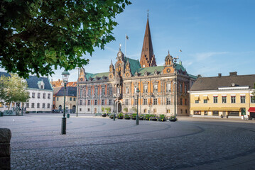 Fototapeta na wymiar Malmo Town Hall (Radhus) at Stortorget Square - Malmo, Sweden