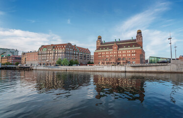 Fototapeta na wymiar Malmo skyline with Central Post Office Building - Malmo, Sweden